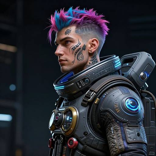 Cyberpunk Space Suit RPG Character