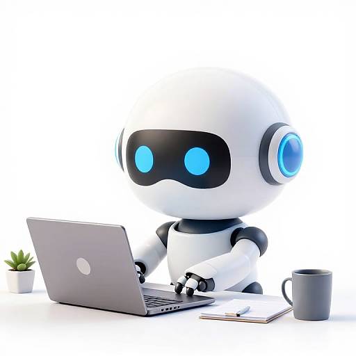 Cute 3D Robot Artist Fiber Art