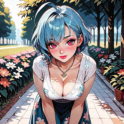 Anime Girl Romantic Outdoor Scene