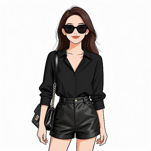 Chic Smiling Woman in Stylish Outfit