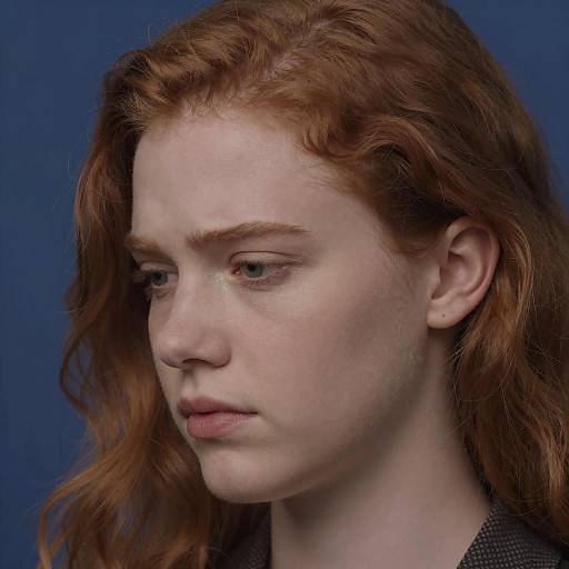 Contemplative Young Woman in Profile