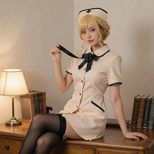 Blonde Nurse in Warm Soft Lighting