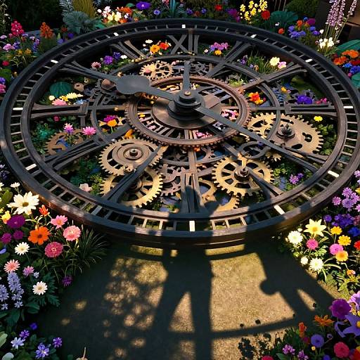 Surreal Garden Beneath Clockwork