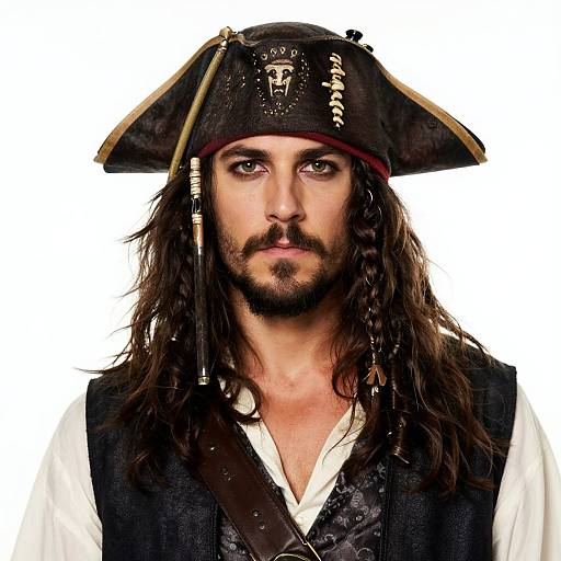 Bearded Man in Pirate Costume