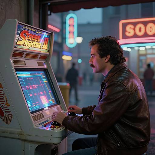 1985 Vintage Arcade Nostalgia Scene