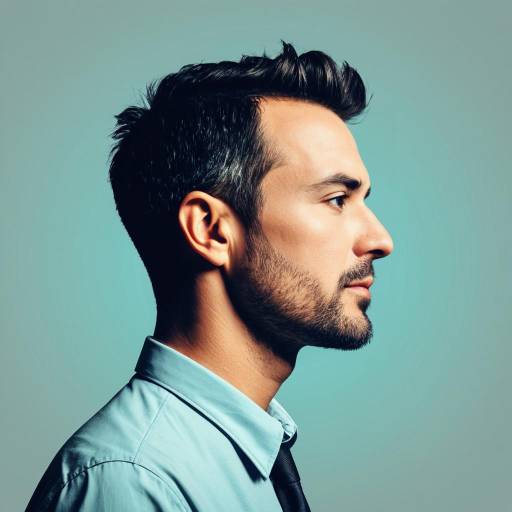 Profile of Smart Man in Blue Shirt