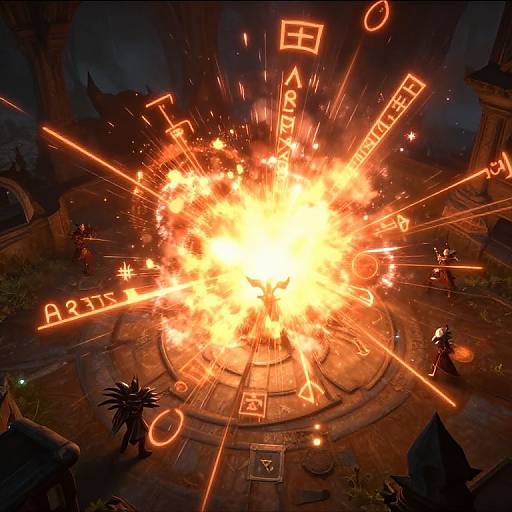 Epic Wizard Spell Explosion Battle