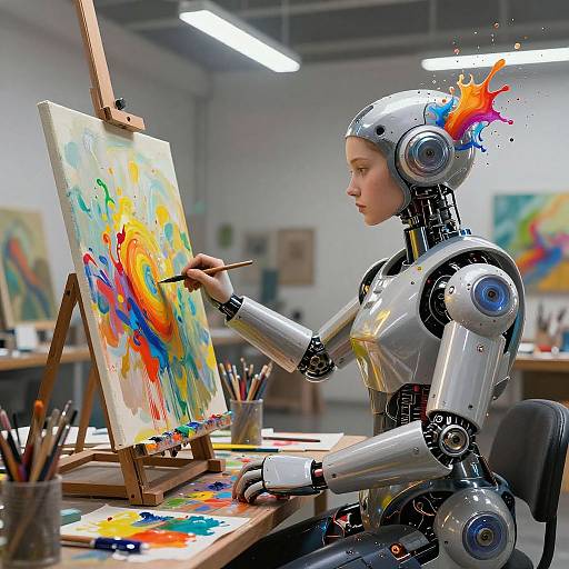 Futuristic AI-Driven Artist Studio