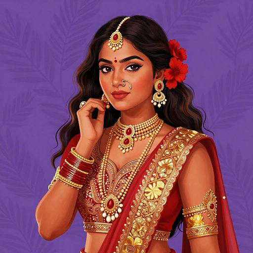 Vibrant Portrait of Indian Woman