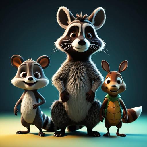 Charming Cartoon Portrait of Three Characters