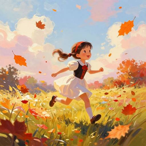 Playful Kitten in Autumn Meadow