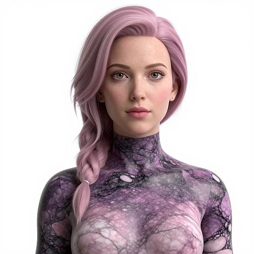 Marble Woman with Pink Hair