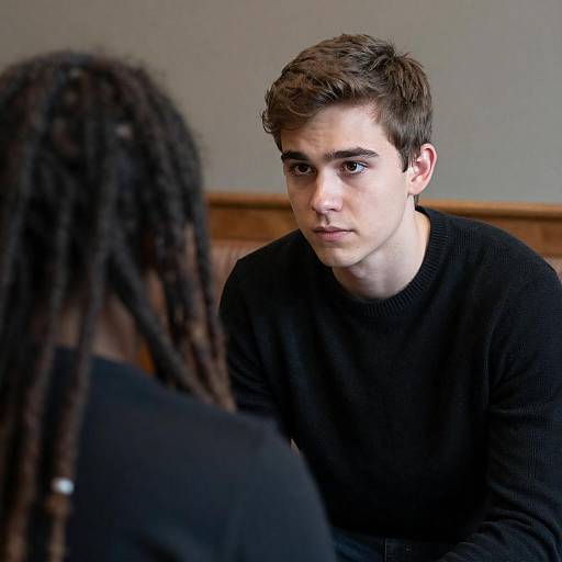 Intense Gaze Across Wooden Bench