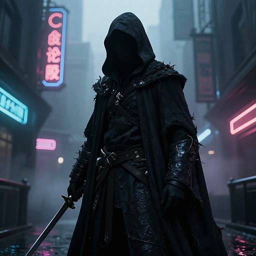 Shadowy Assassin in Dark Cloak