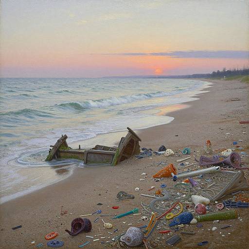 Insect's View of Serene Coastal Erosion