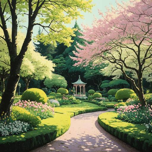 Tranquil Springtime French Garden