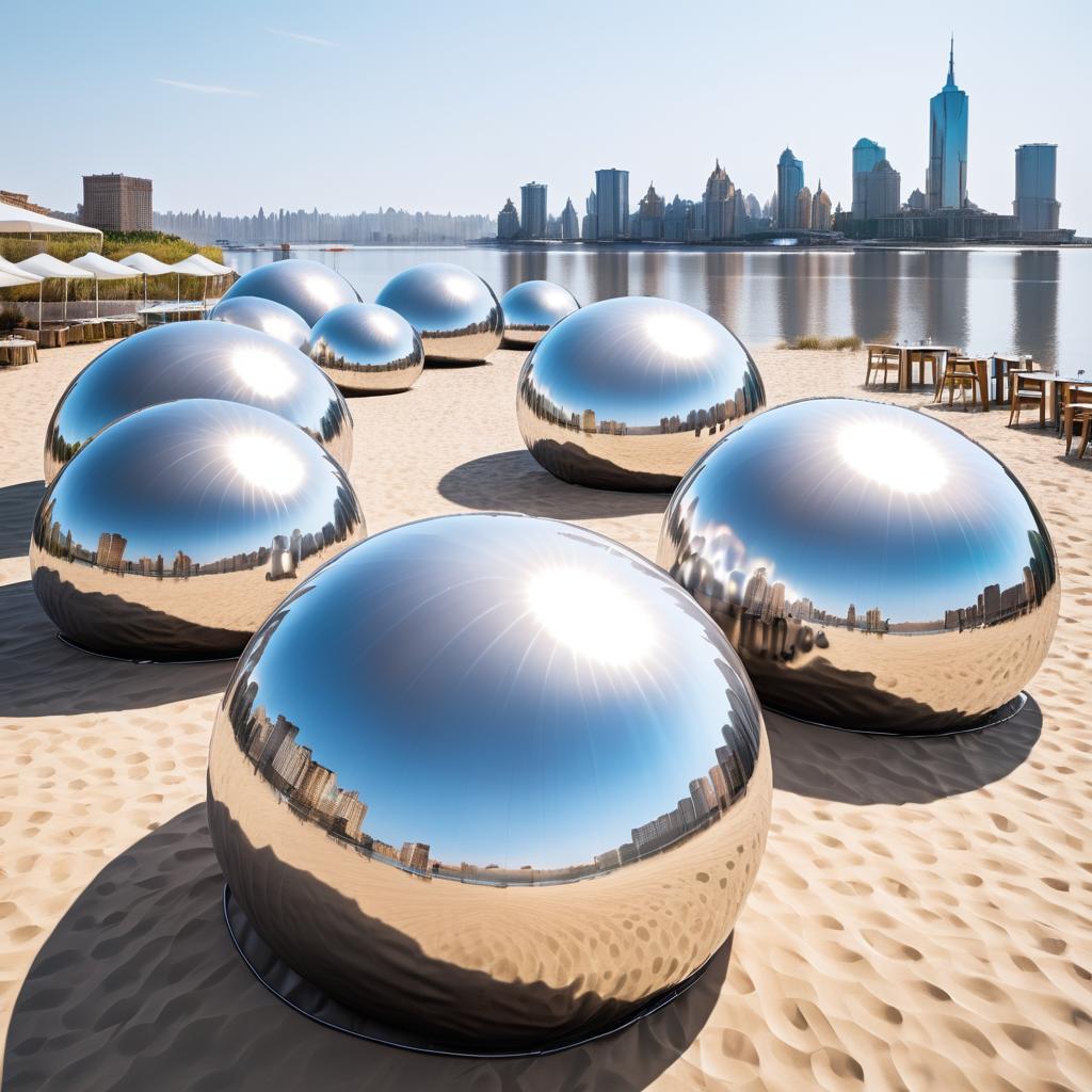 Metallic Inflatable Café by the Beach