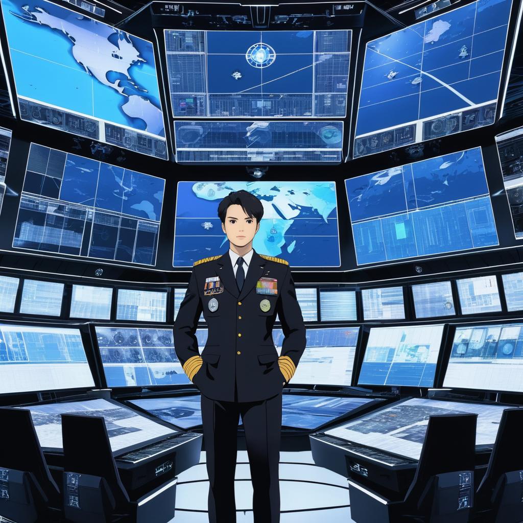 Strategist in Command Center Anime Art