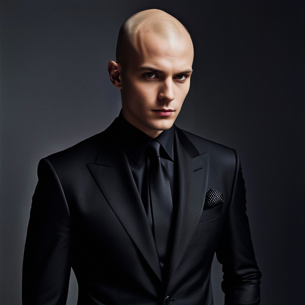 Stylish Bald Man in Designer Suit