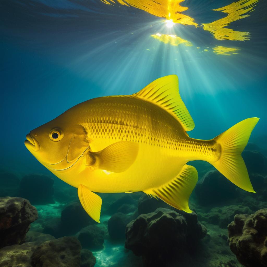 Radiant Yellow Sunfish Underwater Scene