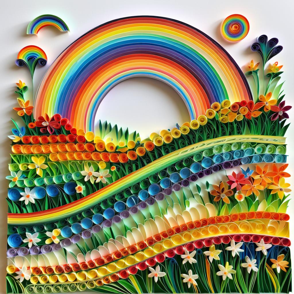 Cheerful Paper Quilling Rainbow Art