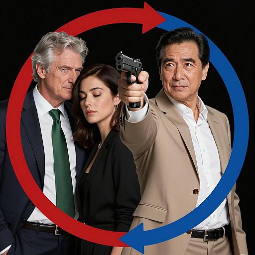 Dynamic Trio with Gun and Arrows