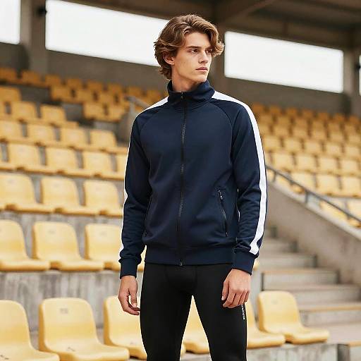 Male Athlete with U-Cut Layers Hairstyle