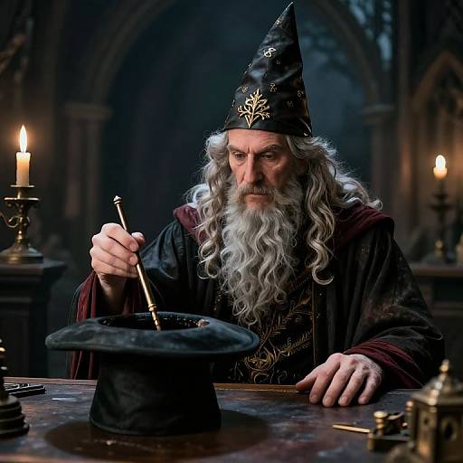 Close-Up of Wizard in Garb