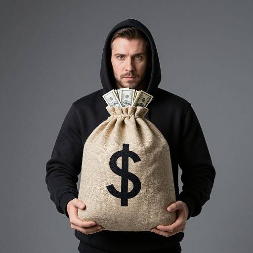 Man in Money Bag Costume
