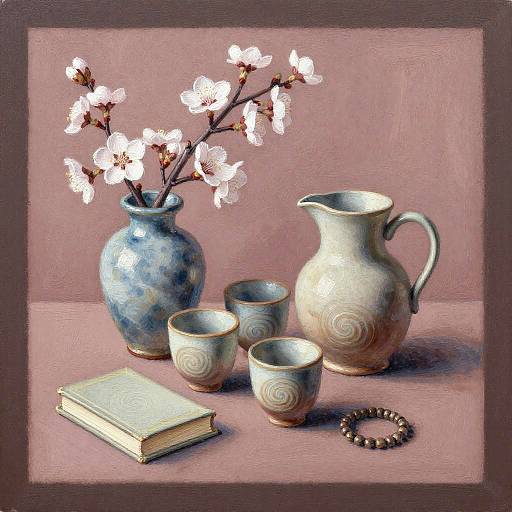 Cozy Pastel Still Life Composition