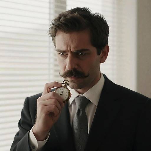 Intense Man with Pocket Watch Portrait