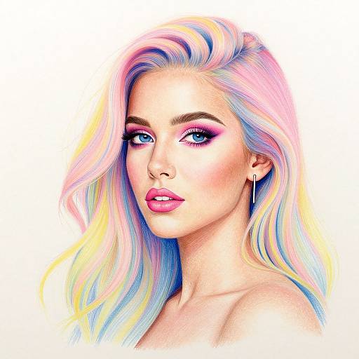 Pastel-Hued Woman Portrait
