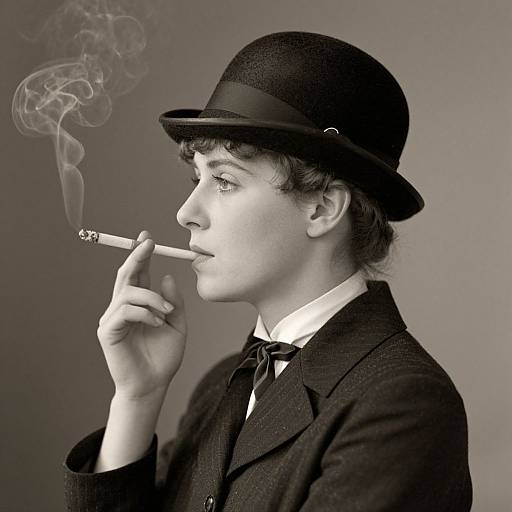 Vintage Portrait of Woman Smoking