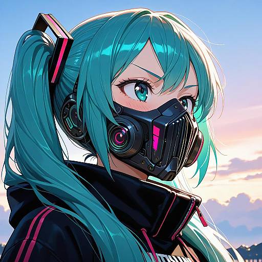 Futobot Cyborg Portrait with Sky