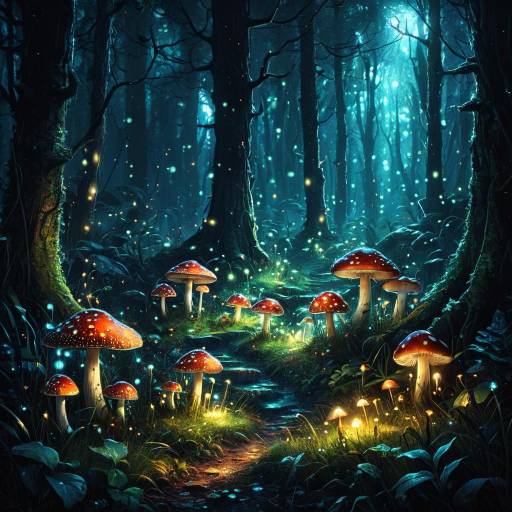 Enchanted Forest Glade with Glowing Sprites