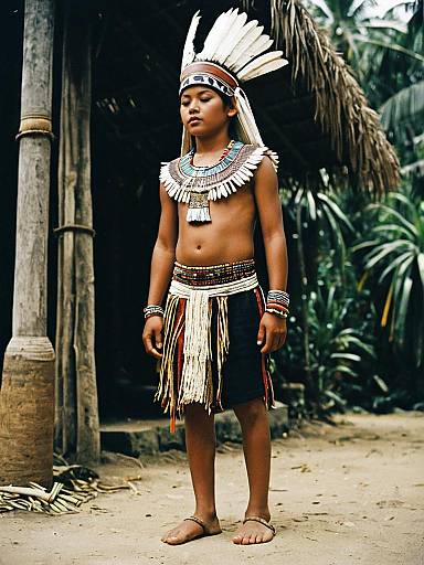 Young Boy in Traditional Philippine Tribal Costume