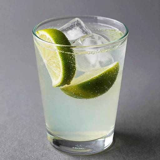 Refreshing Lime Cocktail with Ice Cubes