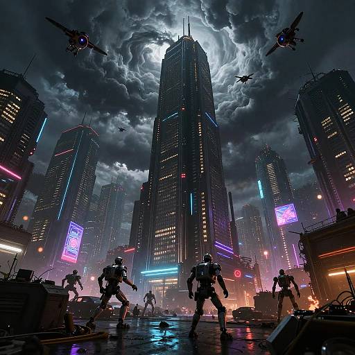 Perigos Cyberpunk City Under Siege