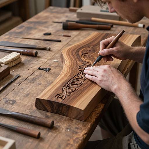 Koa Wood Artisan Workshop Scene