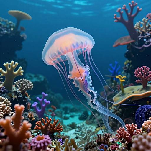 Surreal Underwater Dreamscape with Jellyfish