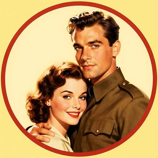 Romantic Vintage Movie Poster Illustration