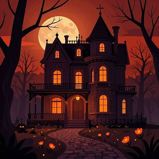 Haunting Victorian Halloween Vector Art
