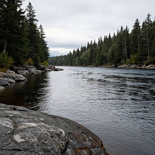 Serene Rocky Shore at Pigeon River
