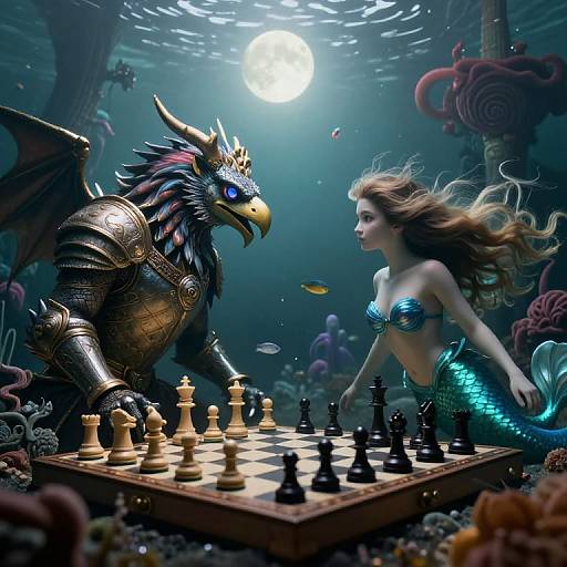 Mystical Underwater Chess Duel