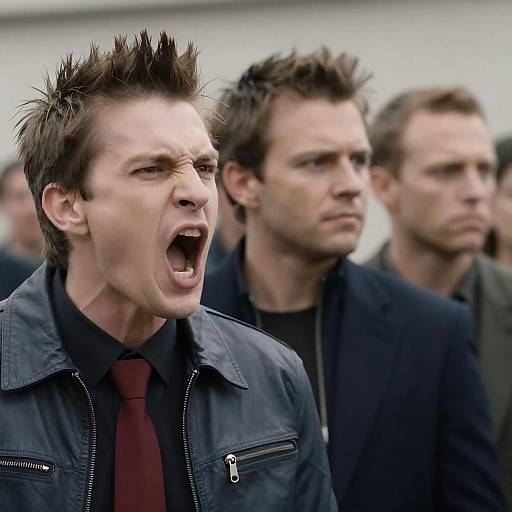 Intense Expressions of Three Men