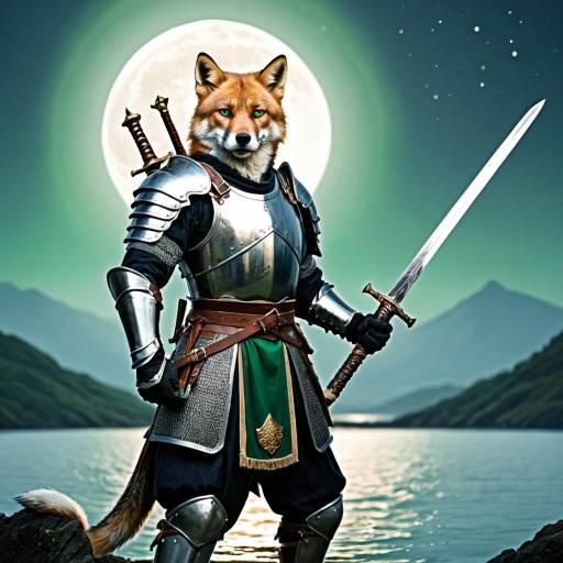 Medieval Fox Warrior Holding a Sword