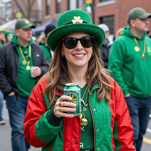 Woman Celebrates St. Patrick's Day Parade
