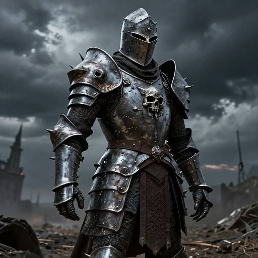Dark Fantasy Knight Armor Battle-Scarred