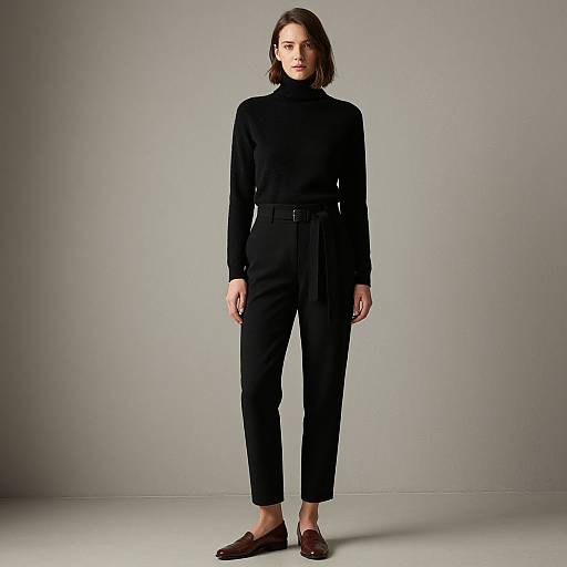 Female Model in Black Turtleneck Outfit