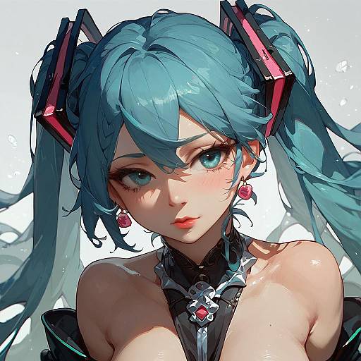 High-Score Miku Hatsune Solo Portrait